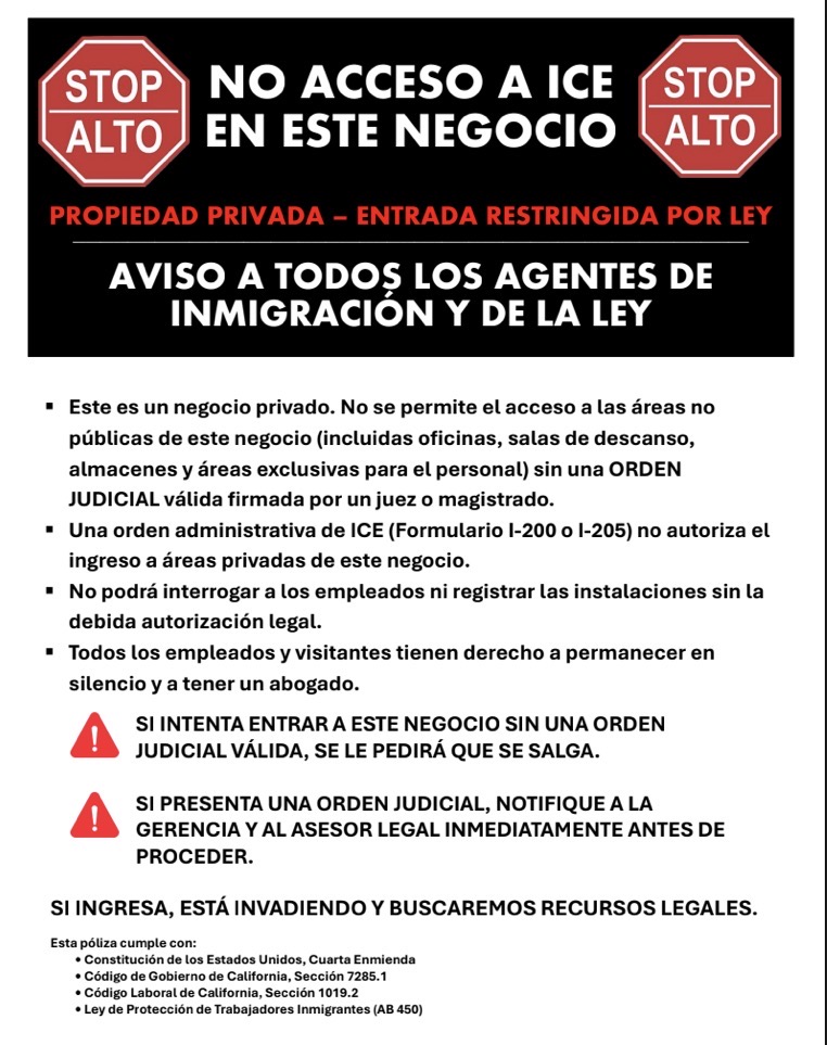 PREOCUPACIÓN ENTRE PADRES DE FAMILIA POR PUBLICACIÓN DE MAESTRA EN WATSONVILLE Y NEGOCIOS UBICAN CARTELES PARA EVITAR INGRESO DE ICE