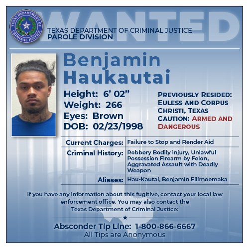 Alerta de búsqueda: Buscan a fugitivo armado y peligroso en Texas