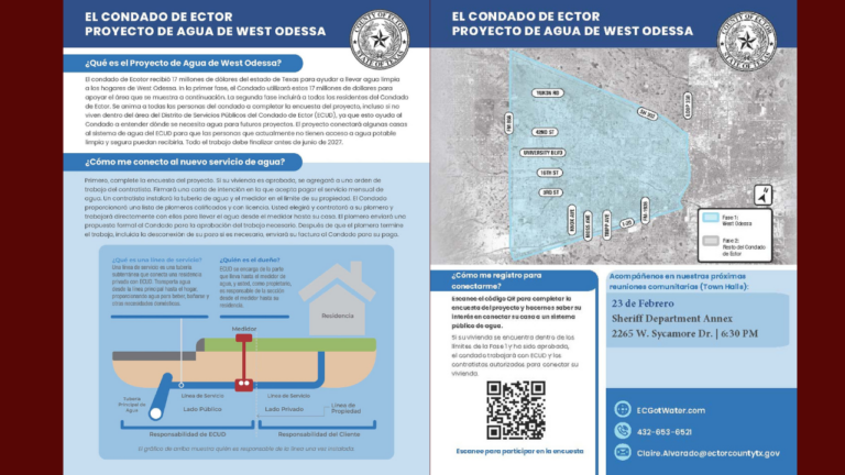 Reunión Comunitaria sobre el Proyecto de Agua en West Odessa: Asegurando Acceso a Agua Potable