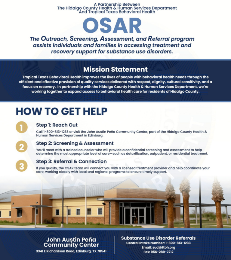 Lanzamiento del programa OSAR en el Condado de Hidalgo: Apoyo a la recuperación de trastornos por uso de sustancias