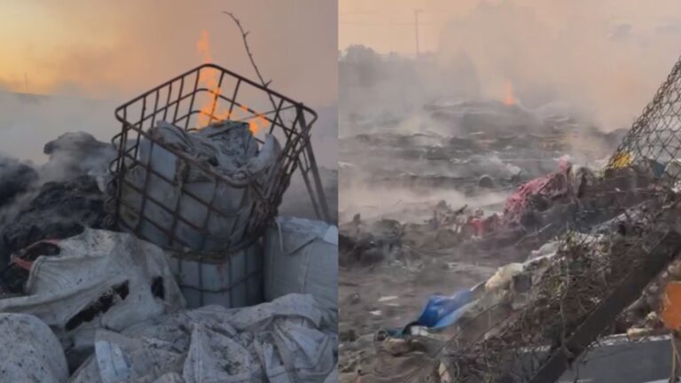 Incendio en recicladora clandestina en Ecatepec: Bomberos trabajan en la emergencia