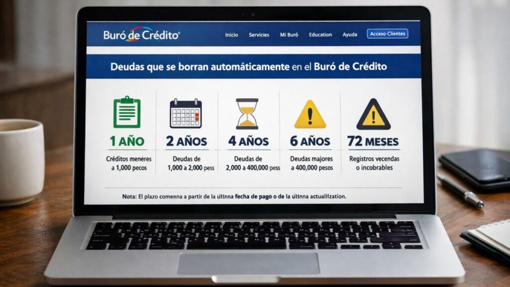 Buró de Crédito 2026: Conoce las Deudas que se Borrarán Automáticamente