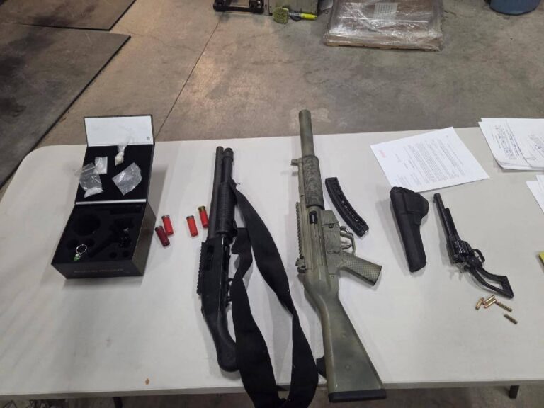 Narcóticos y armas de fuego incautados durante registro vehicular en el Condado de Chaves