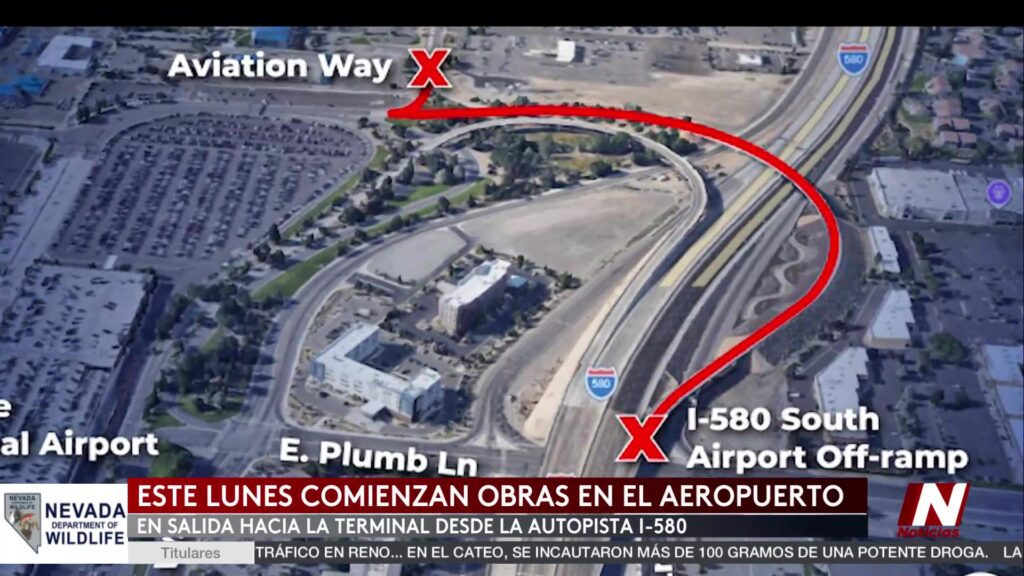 Cierre Temporal del Acceso I-580 en el Aeropuerto Internacional de Reno-Tahoe