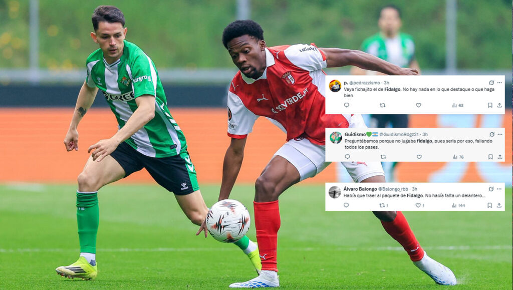 Álvaro Fidalgo recibe críticas de los aficionados del Betis por su rendimiento contra Braga