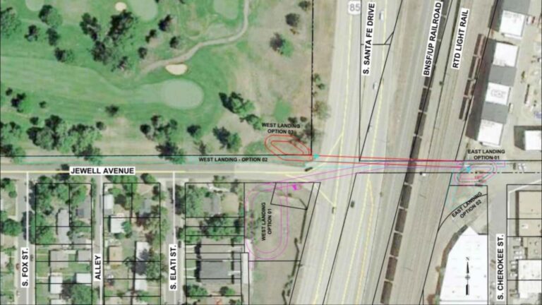 Cierre de West Jewell Avenue: Construcción del Puente Peatonal sobre Santa Fe Drive
