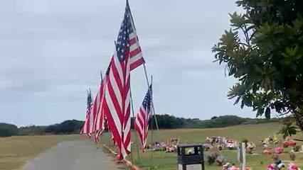 Cementerio de Castroville se llena de banderas en homenaje a soldados caídos