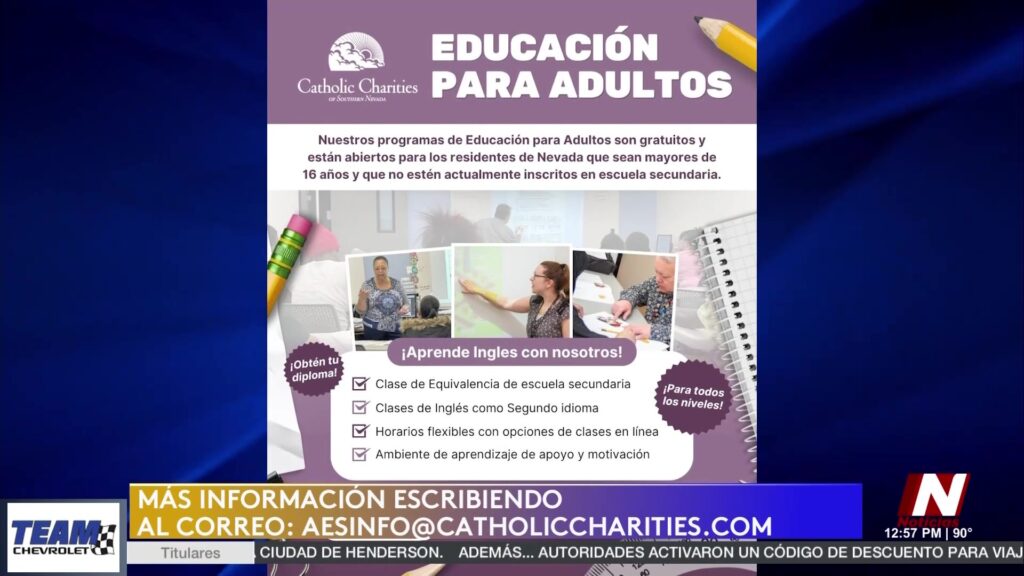Caridades Católicas del Sur de Nevada Lanza Programa Gratuito para Mejorar el Inglés y Obtener el GED