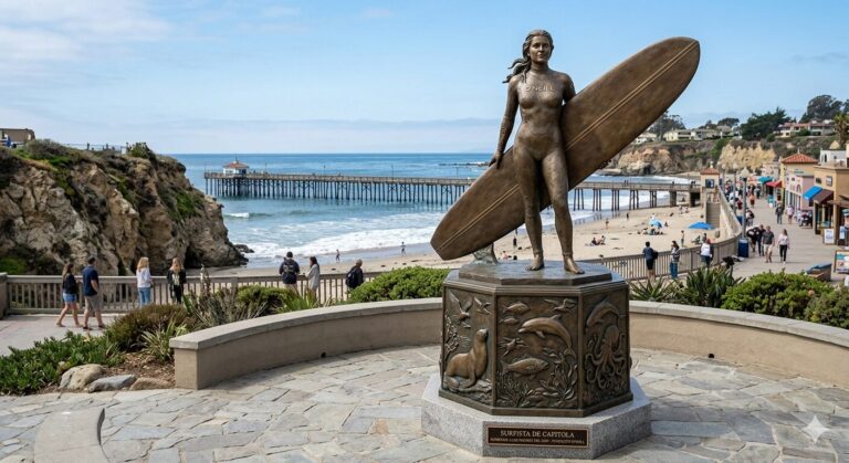Retiran propuesta de estatua de surfista en Santa Cruz; proyecto podría trasladarse a Capitola