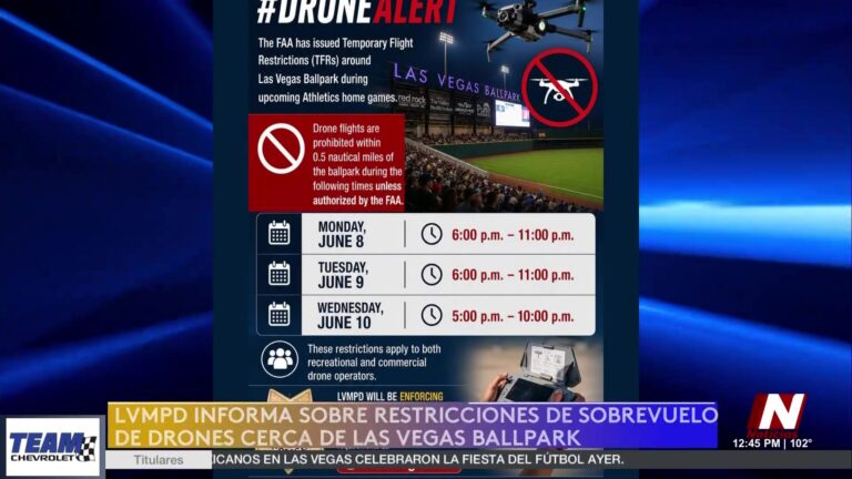 FAA impone restricción temporal de vuelo por drones en Las Vegas Ballpark durante juegos de los Athletics