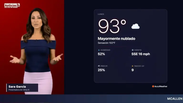 Clima McAllen hoy: pronóstico del tiempo para este lunes 13 de julio al mediodía