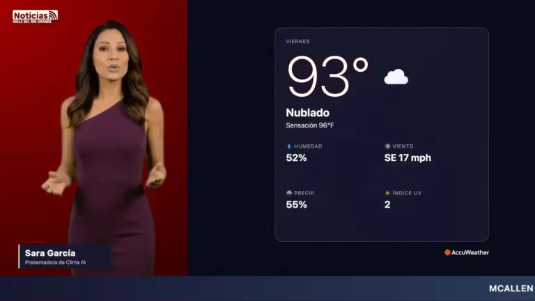 Clima McAllen hoy: nublado y caluroso este viernes 10 de julio en la edición de las 5:00 PM