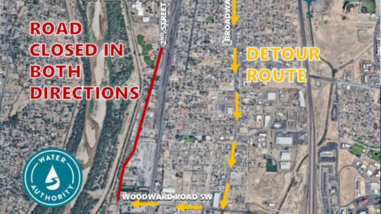 Cierre de 2nd Street en Bernalillo por reparación de alcantarillado: así será el desvío