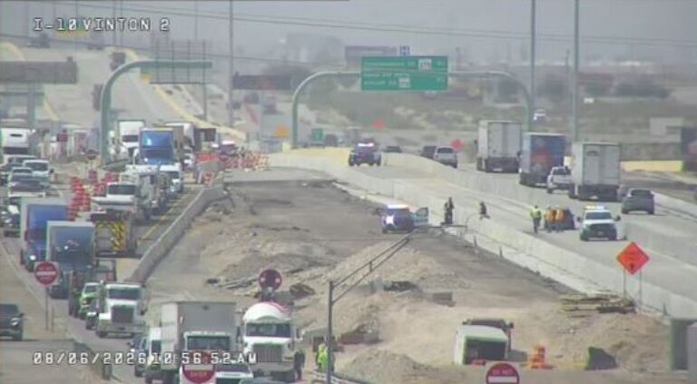 Reabren todos los carriles del I-10 en Vinton tras incendio vehicular