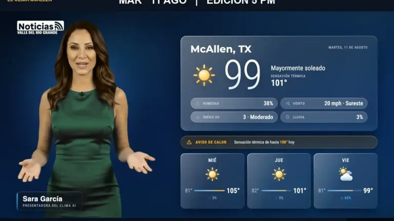El Clima McAllen — Martes 11 de agosto · Edición 5:00 PM
