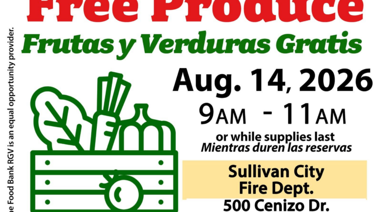 Food Bank RGV ofrecerá frutas y verduras gratis en Sullivan City