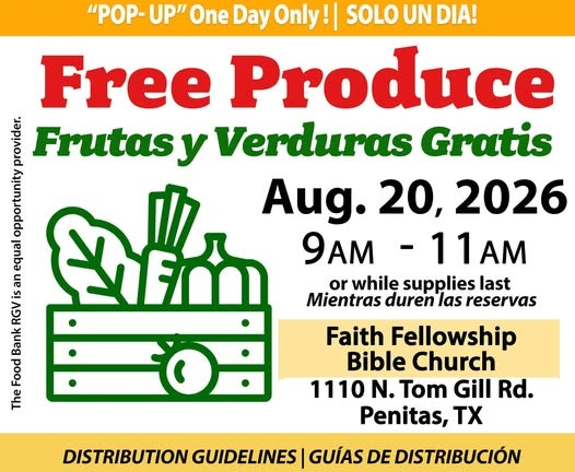 Food Bank RGV ofrecerá frutas y verduras gratis en Pharr
