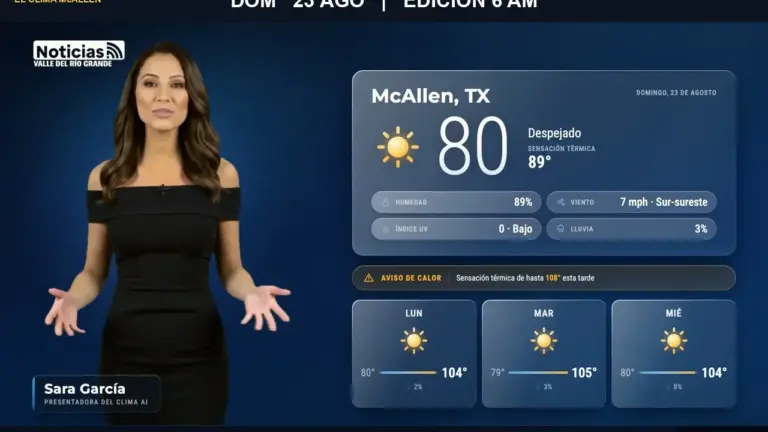 Clima en McAllen hoy: domingo 23 de agosto, edición 6:00 AM