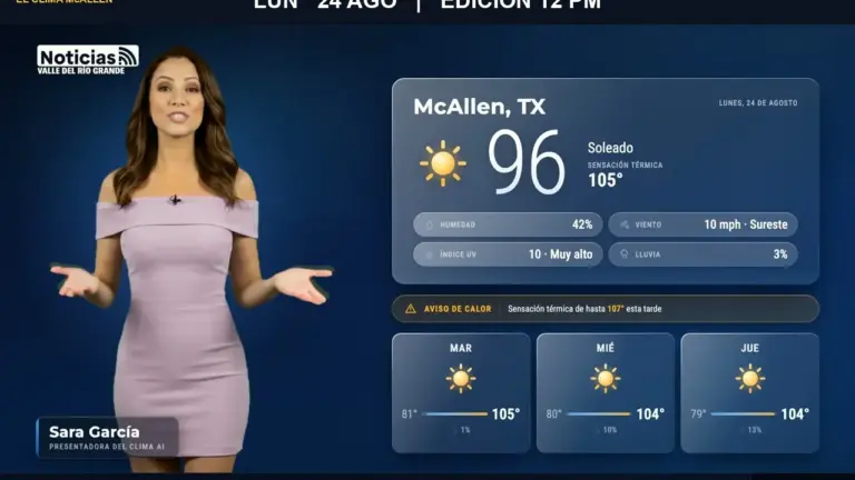 Clima McAllen hoy: pronóstico actualizado para el lunes 24 de agosto