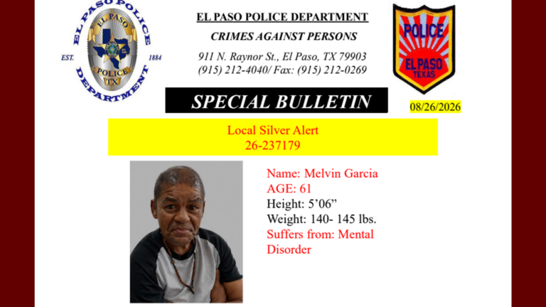 Piden ayuda para encontrar a hombre visto por última vez en el este de El Paso