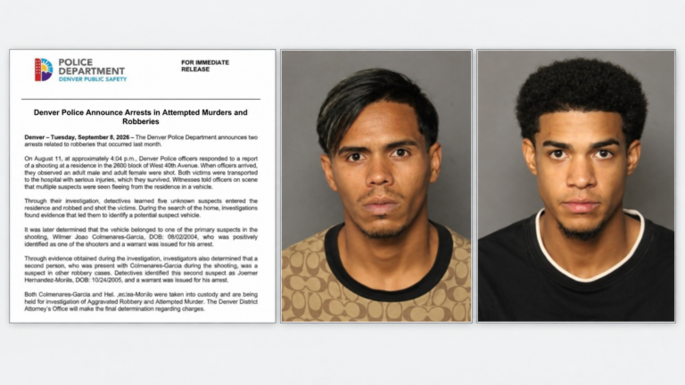 Asalto deja dos heridos de bala y dos arrestados mientras buscan a otros sospechosos en Denver