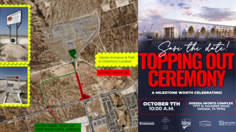 Odessa celebrará avance clave en la construcción de su nuevo complejo deportivo de 145 millones de dólares