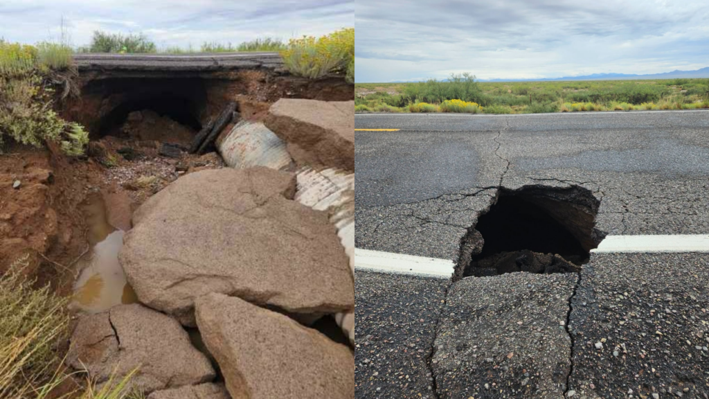 Cierran la carretera US 70 en el condado de Hidalgo por daños por inundaciones