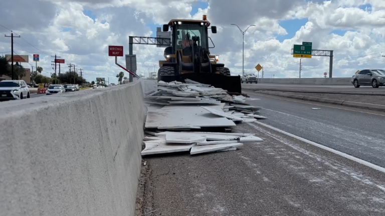 Derrame de granito provoca cierres en I-2 en Weslaco