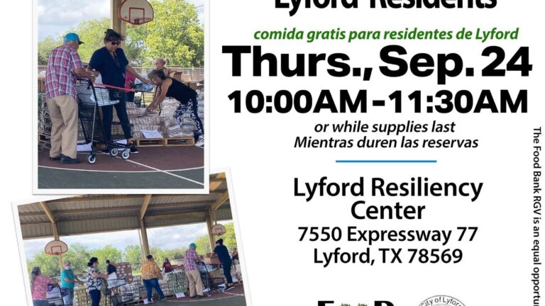 El Banco de Comida RGV llevará a cabo una distribución del programa “Choices” este jueves 24 de septiembre para los residentes de Lyford.