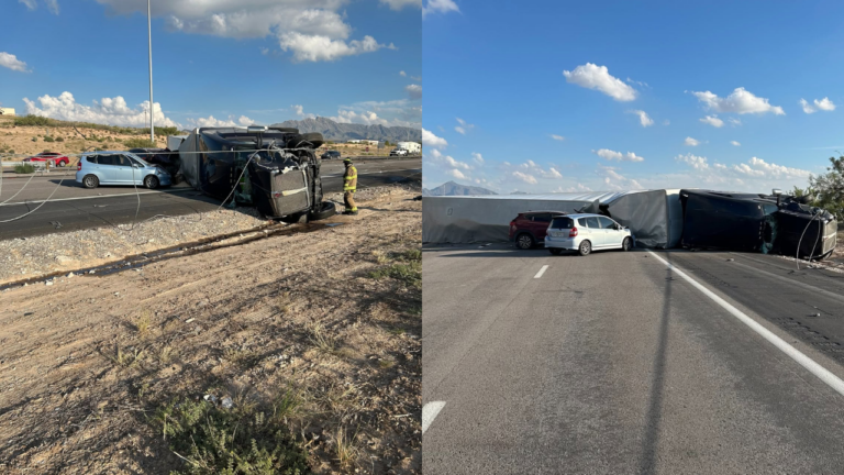 Choque entre tres vehículos y un tráiler provoca el cierre de la I-10 cerca de Anthony