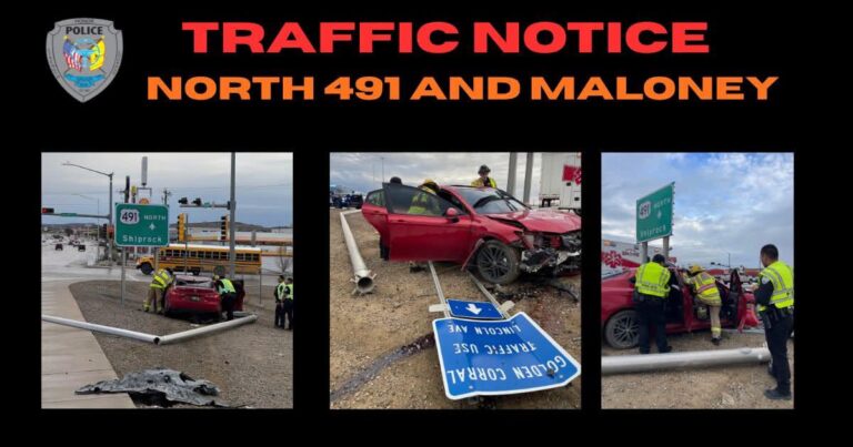 Policía de Gallup investiga choque en la intersección de West Maloney Ave y US Highway 491