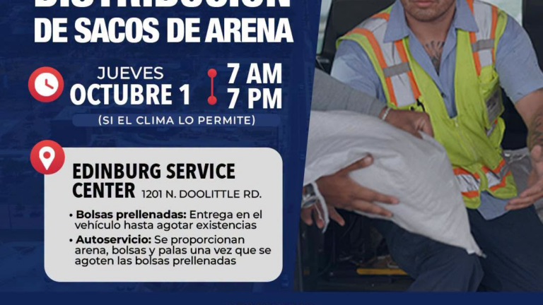 Edinburg distribuirá sacos de arena este jueves
