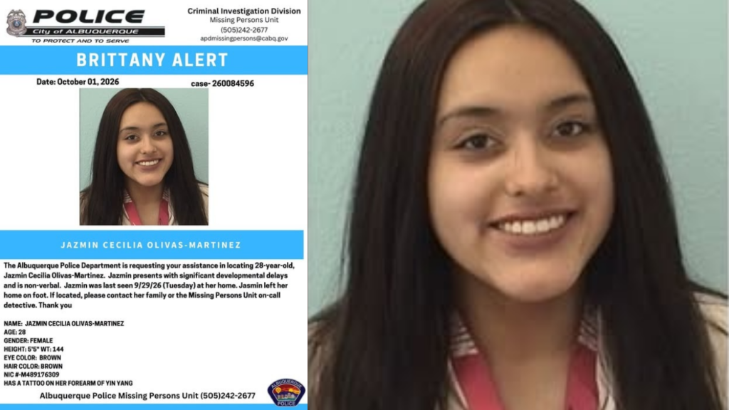 Policía de Albuquerque emite Alerta Brittany para localizar a Jazmin Cecilia Olivas-Martínez