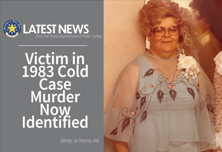 Revelan detalles del homicidio no resuelto de Betty Jo Norris en 1983 tras su identificación por ADN