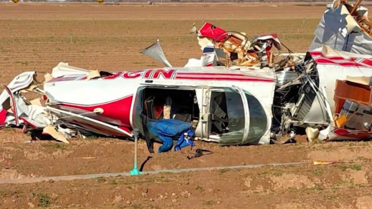 Piloto sobrevive tras estrellarse una avioneta en un campo agrícola