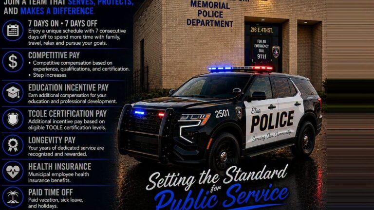 Departamento de Policía de Elsa abre convocatoria para contratar oficiales con licencia TCOLE