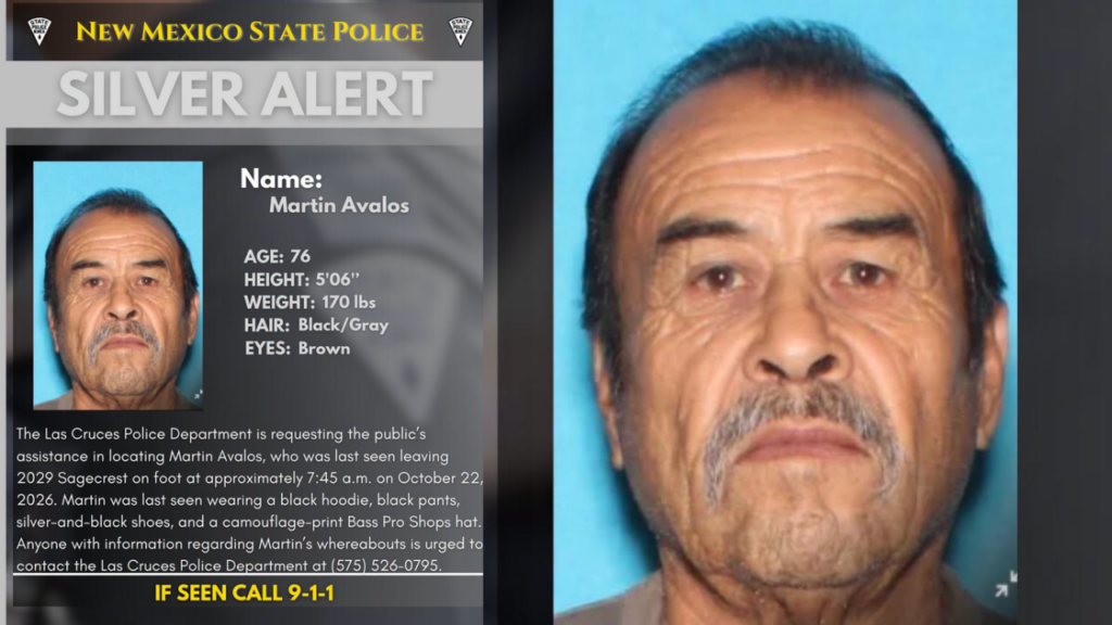 Silver Alert: Buscan a hombre de 76 años desaparecido en Las Cruces